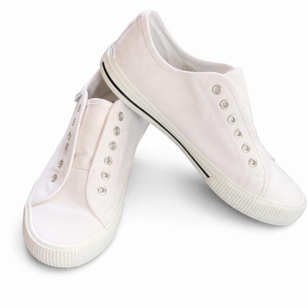 Hurley White Canvas Slip-On Sneakers Women’s Size 6 Minimalist Skater Shoes